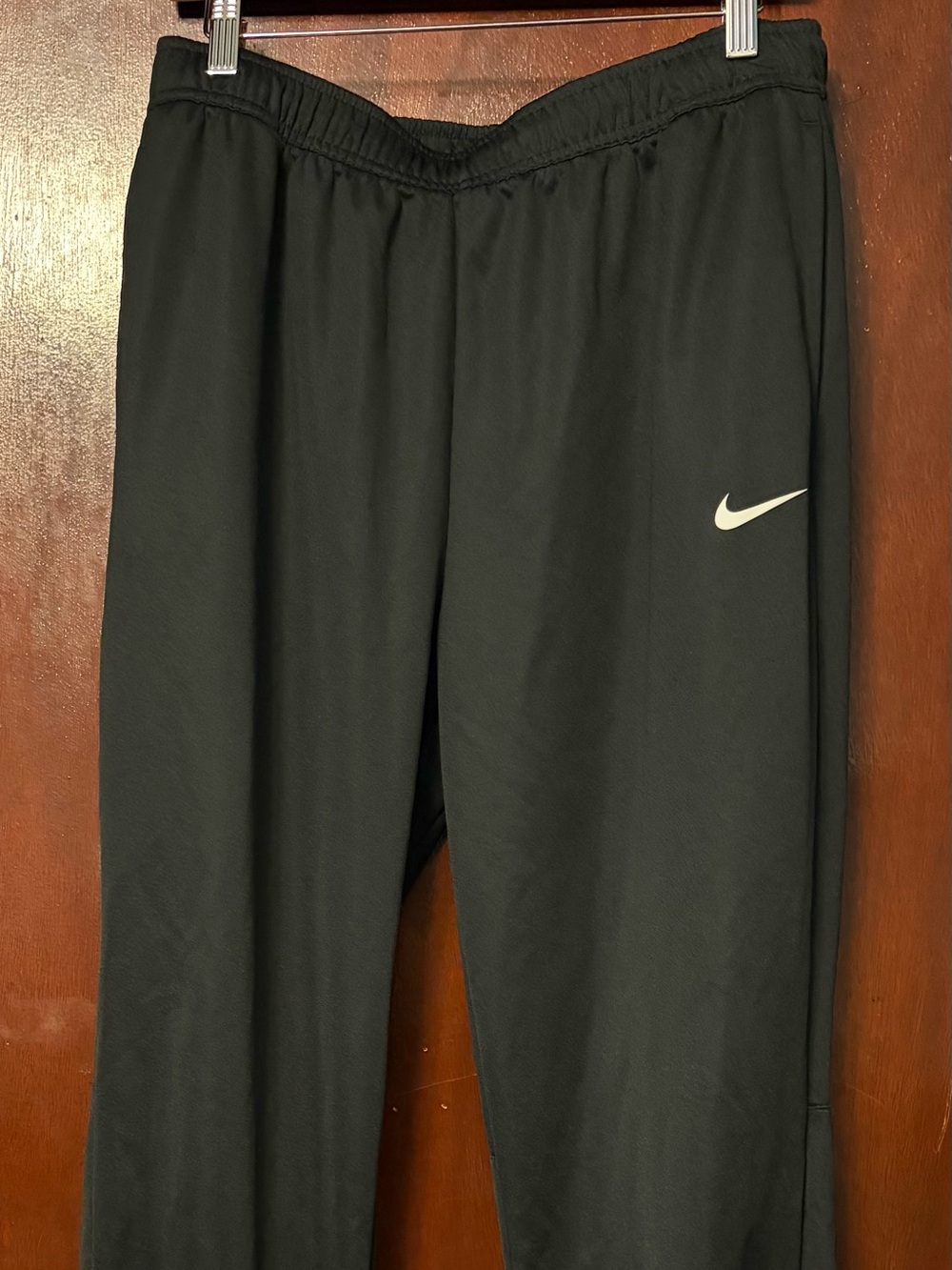 Nike Black Dri-FIT Athletic Pants with White Swoosh